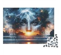 Fantasy Storm Face 1000 Piece Jigsaw Puzzle Paper Sunset Beach Jigsaw Puzzle for Adults Family Relaxing Gift 70x50cm/1000pcs