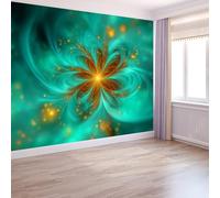 Fantasy Style 3D Panoramic Custom Wallpaper Mural, 350 x 256 cm (W x H) Non-Woven Wallpaper Mural Adult Kids Bedroom Home Poster, Swirl Art Flowers Sofa TV Background Wall Decoration