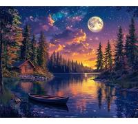 Fantasy Sunset 5000 Piece Jigsaw Puzzles for Adults, Colourful, Challenging & Brainteasing Adult puzzles 5000 Pieces Cabin, Fun jigsaws for The Whole Family 61x41 inch