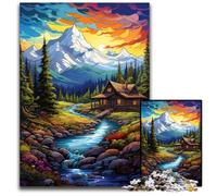 Fantasy Sunset Mountains 1000Piece Jigsaw Puzzle Paper Jigsaw Puzzles for Adults for Teenager & Families, Perfect DIY Decor & BrainTeasing Challenge 1000 PCS(38x26cm)