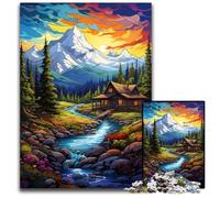 Fantasy Sunset Mountains Jigsaw Puzzles for Adults 1000 Puzzles for Adults for Home Decor, Ideal Christmas & New Year Gift for Teenagers 1000 PCS(75x50cm)