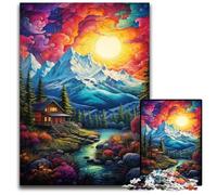Fantasy Sunset Mountains Puzzles 1000 Pieces for Adults Impossible Jigsaw Puzzles for Adults Challenging Brain Teaser for Teenagers, Family Game Night Fun 1000 PCS(38x26cm)