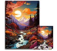 Fantasy Sunset Scenery 1000Pc Adults Jigsaw Puzzle Wooden Puzzles Challenging Brain Teaser, Family Activity, Home Decor, 1000 PCS(75x50cm)