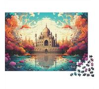 Fantasy Taj Mahal 1000pc Taj Mahal Art Heavy-duty Cardboard Jigsaw Puzzle for Brain Teaser Lovers Team Building Holiday Pastime 52x38cm/1000pcs