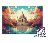 Fantasy Taj Mahal 1000pcs Jigsaws for Adults, Premium Cardboard, Fantasy Building Landscape, Challenging Puzzle, Mental Workout Leisure Activity, Boosts Memory & Patience for All Lovers 52x38cm/1000pc