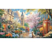 Fantasy-Temple-Garden-Scene 1000 Piece Educational Game Decompression Puzzle Recycled Paper Fun Present & Activity for Home for Wall Decoration and Gifts 70x50/1000pcs