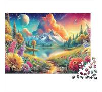 Fantasy Temple Jigsaw Puzzle For Teens And Up - 1000 Piece Cartoon Style Home Décor Art, Brain Game & Relaxing Mental Fun (1000pcs (75x50cm))