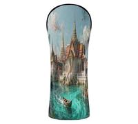 Fantasy Thai Architecture Golf Cover Set Headcovers with Interchangeable No. Tags for Hybrid Golf Gifts for Men