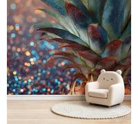 Fantasy Theme Wall Mural Wallpaper 400x280 cm - Plants Pineapple Light Pattern Poster Non-Woven Art Photo Wallpaper, Colorful 3D Effect Wall Mural Covering for Living Room Bedroom Office Decor
