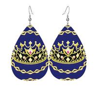 Fantasy Tiara Elegant Dangling Teardrop Earrings for Women, Lightweight Leather Earrings, Versatile Everyday Design