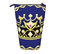 Fantasy Tiara Expandable Stand Pencil Pouch, Multi-Design Oxford Fabric, Adjustable Height, Multi-Use Cosmetic Bag
