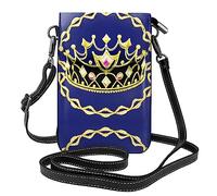 Fantasy Tiara Leather Cell Phone Purse, Lightweight Crossbody Cell Phone Bag, Travel Bag with Credit Card Slots Women's Shoulder Bag, Black, One Size