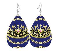 Fantasy Tiara Leather Earring. Stylish teardrop shape, perfect for women, and a great decorative choice for parties and holidays.