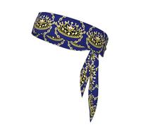 Fantasy Tiara Pattern Tennis Headband for Women,Sweat Band for Workout, Head Tie for Running, Football, Basketball,Athletics