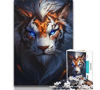 Fantasy Tiger 1000 Piece Jigsaw Puzzles for Teenagers,Help The Brain Exercise Addictive Toys to Cultivate Patience Unique Challenge Game (38x26cm)