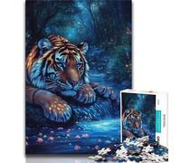 Fantasy Tiger Adult Jigsaw Puzzles 1000 Pieces,Stress Reliever Difficult Challenge Deal As Gifts for The Whole Family (38x26cm)