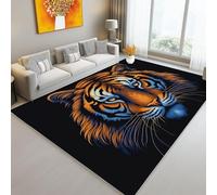 Fantasy Tiger Stripes Area Rug 100 X 150 Cm Machine Washable Rug For Living Room Non Slip Non Shedding Area Rugs Soft Short Pile Carpet For Dining Room Office Orange Blue