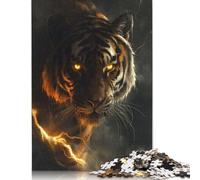 Fantasy Tiger Thunder Art Jigsaw Puzzles Puzzles for Adults Kids. 1000 Piece Whimsical Challenge Toy Educational Game Home Decoration for Adults& Kids Age 14 Years Up 1000pcs (40x28cm)