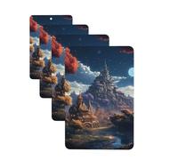 Fantasy Town Car Air Freshener Cards for Women Men 4 Pack Cute Car Accessories Long Lasting Scent Car Diffuser Hanging Auto Aromatherapy Tablets Car Fresheners Gifts