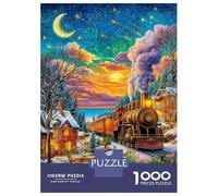 Fantasy Train Puzzle 1000 Piece, Impossible Jigsaw Puzzles for Adults, Puzzle Family Activity Puzzles 70x50cm/1000pcs