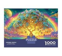 Fantasy Tree 1000 Pieces Rainbow Tree Recycled Cardboard Jigsaw Puzzle for Kids 12+ Adults Family Game Night Educational Enlightenment Collectible Item 70x50cm/1000pcs