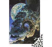 Fantasy Tree And Planet 1000-Piece Puzzle for Adults, 38x26cm/1000pcs, Smooth White Card with Reduced Dust; Easy to Revisit Throughout The Week