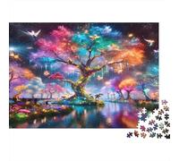 Fantasy Tree Glow Jigsaws 1000 Pieces for Adults on Thick Blue Board Jigsaws for Adults As A Fun And Challenging Family Game for Collectible Art 70x50cm/1000pcs