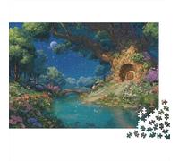 Fantasy Tree House Colourful Hobbit House Forest 1000 Pcs Adult Jigsaws Classic Educational Games Brain Development 52x38cm/1000pcs
