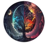Fantasy Tree Jigsaw Puzzle for Adults 1000 Piece Jigsaw Puzzle Night and Day Puzzle Game for Family Relaxation Home Decor Gift 1000pcs (67.5x67.5cm)