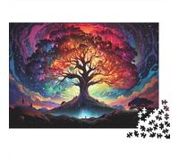 Fantasy Tree Landscape 1000 Piece Jigsaw Puzzle Autumn Tree of Life - Brainteasing Challenge for Adults70x50cm/1000pcs