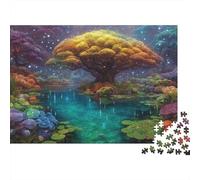 Fantasy Tree Landscape Colourful Golden Autumn Tree 1000 Pcs Jigsaws for Adults The Impossible Challenge Brain Development 70x50cm/1000pcs