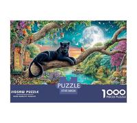 Fantasy Tree Scene 1000 Piece Cat Scenic Tree Branch Artplastic Jigsaw Puzzle Travel Premium Precision Cut Interlocking Fit Perfectly Travel Activity 38x26cm/1000pcs