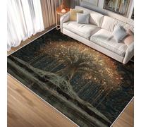 Fantasy Tree Small Rugs for Bedroom Washable Mats and Rugs, Abstract Artsy Plant Bedroom Decor Area Rug, Non Slip Low Pile Soft Indoor Door Mat, 80 x 150 cm, FD2238