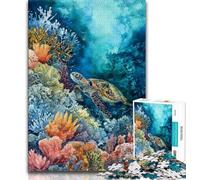 Fantasy Turtle 1000 Piece Jigsaw Puzzles for Adults Gifts,Family Game Stress Reliever Difficult Challenge Secret Santa Gifts (38x26cm)