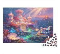 Fantasy Underwater Castle 1000 Piece Jigsaw Puzzle Premium Paper for Adults Mysterious Coral Kingdom Family Relaxation Gift 70x50cm/1000pcs