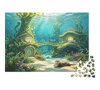 Fantasy Underwater Otter World 1000 Piece Jigsaw Puzzle Paper for Adults Dreamy Ocean House Stress Relief Home Decor Gift for Family 70x50cm/1000pcs