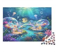 Fantasy Underwater World 1000 Piece Jigsaw Puzzle Paper Puzzle for Adults Jellyfish Coral Scene Relaxation Family Focus Home Gift 70x50cm/1000pcs