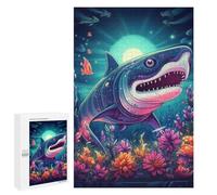 Fantasy Underwater World with Shark - Wooden Jigsaw Puzzle for Adults, 1000 PCS, Year-End Present - for Detail-Focused Puzzlers