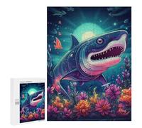 Fantasy Underwater World with Shark - Wooden Jigsaw Puzzle for Adults, 500 PCS, Year-End Present - for Detail-Focused Puzzlers
