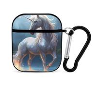 Fantasy Uni-corn Earphone Case Cover Compatible with AirPods 1&2 Shockproof Bluetooth Headset Case Black-style