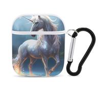 Fantasy Uni-corn Earphone Case Cover Compatible with AirPods 1&2 Shockproof Bluetooth Headset Case White-style