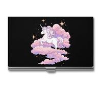Fantasy Unicorm in The Clouds Business Card Holder Slim Case Metal | pocket size 3.7*2.2",easy to carry,professional,waterproof,larage capacity