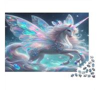 Fantasy Unicorn Winged Jigsaws 1000 Pieces for Adults with Whimsies Pieces Jigsaws for Adults for Cognitive Exercise As Rainy Day Activities 52x38cm/1000pcs