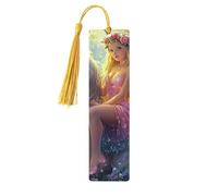 Fantasy Unicorns and Fairy Fantasy Backgrounds Unique Double-Sided Artwork Printed Wooden Bookmarks, Artistic Book Accessories Birthday Presents for Men Women Presents for Book Lovers