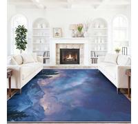 Fantasy Universe Astronauts Area Rug Beige, Non-Slip Washable Flannel Living Room Rugs - 120 x 180 cm Blue Soft Printed Carpet, Solution for an Instant Home Refresh in Lounge, Bedroom