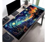 Fantasy Village Large Gaming Mouse Pad, 700x400x2mm Extended gaming mouse mat XXL improved Precision and Speed Mousemat with Stitched Edges, Desk Mat for Keyboard and Mouses