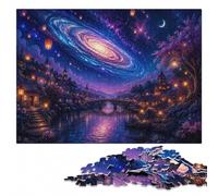 Fantasy Village Under a Cosmic Sky Jigsaw Puzzle for Adults, 1000 Pieces | Adult Jigsaw Puzzle: defined colour areas for easier piece sorting at your own pace.