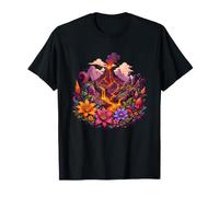 Fantasy Volcano Tropical Jungle Flower Paradise T-Shirt