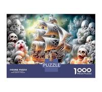 Fantasy Voyage 1000Piece JigsawPuzzlePirate Ship ForAdult Colourful Brainteasing Age12+byth Challenging The Impossible Difficult Game Brainteasing Adults Jigsaw Puzzle 52x38cm/1000pcs