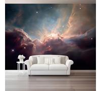 Fantasy Wall Mural Photo Wallpaper, 3D Wall Art Non-Woven Wall Covering Blue-Violet Nebula Stardust 200 X 140 Cm, Large Poster for Living Room Bedroom Office Tv Background Wall Decor